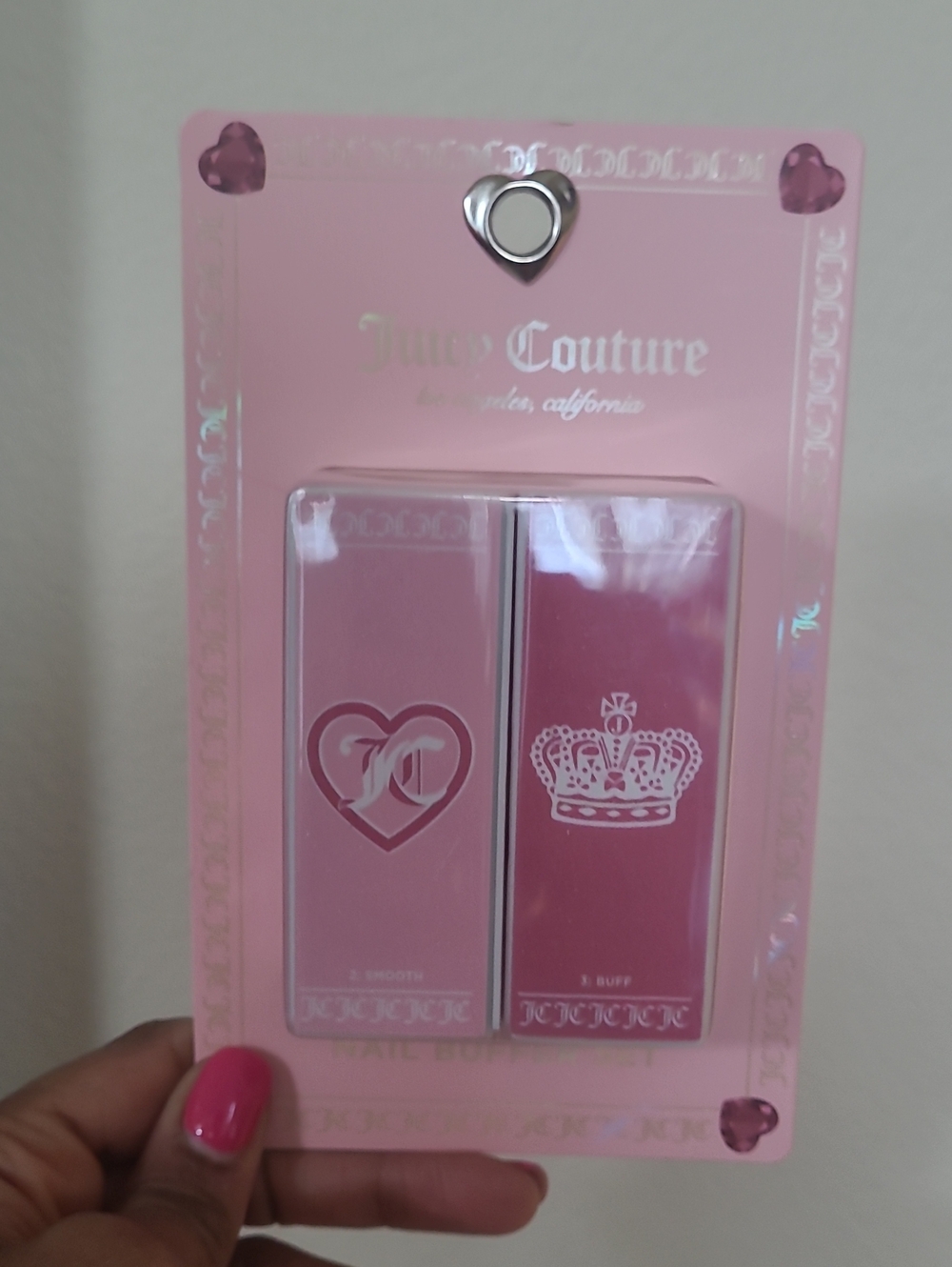 Juicy Couture 4 Sided Nail Buffer Set - Heart & Crown Packaging